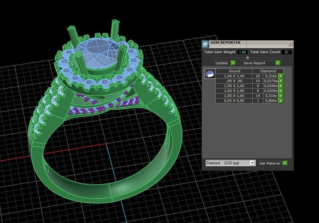 Model 298 Solitaire Ring 6 Half US Size  3D print model_13