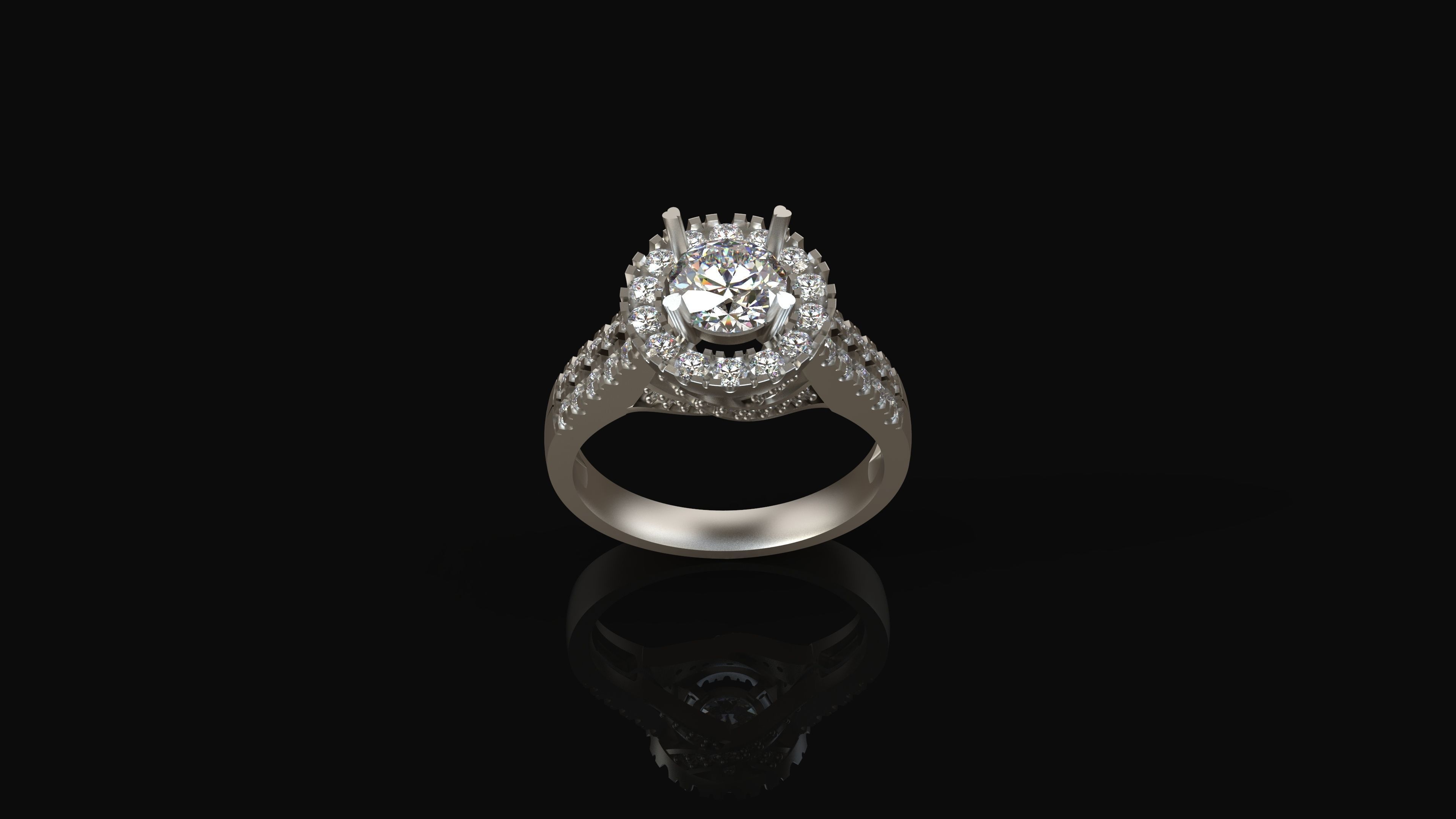 Model 298 Solitaire Ring 6 Half US Size  3D print model_4