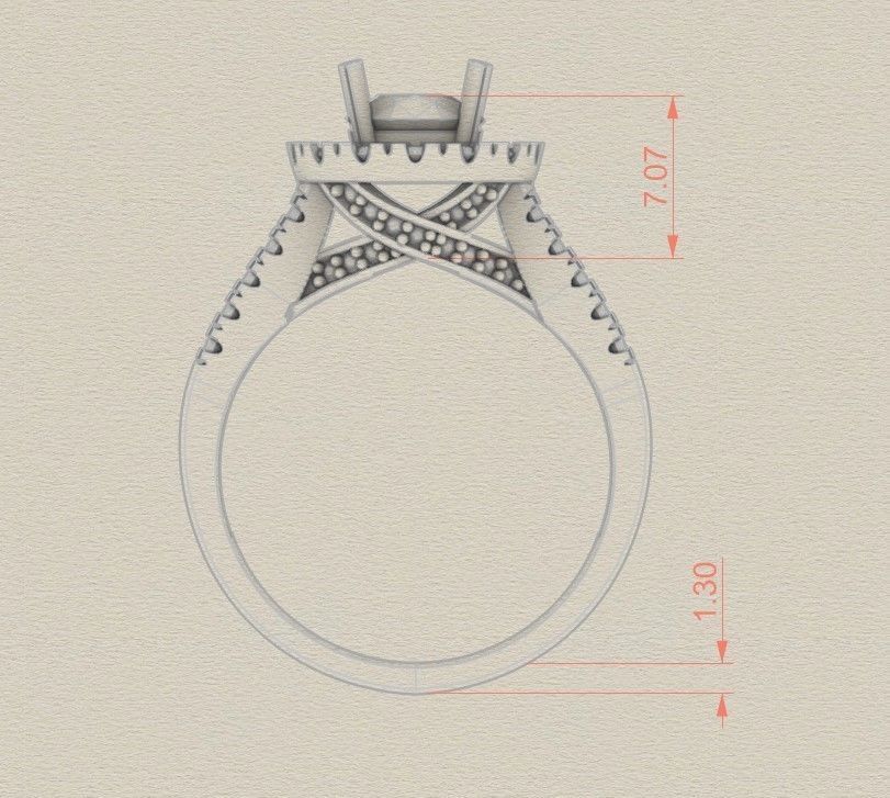 Model 298 Solitaire Ring 6 Half US Size  3D print model_6