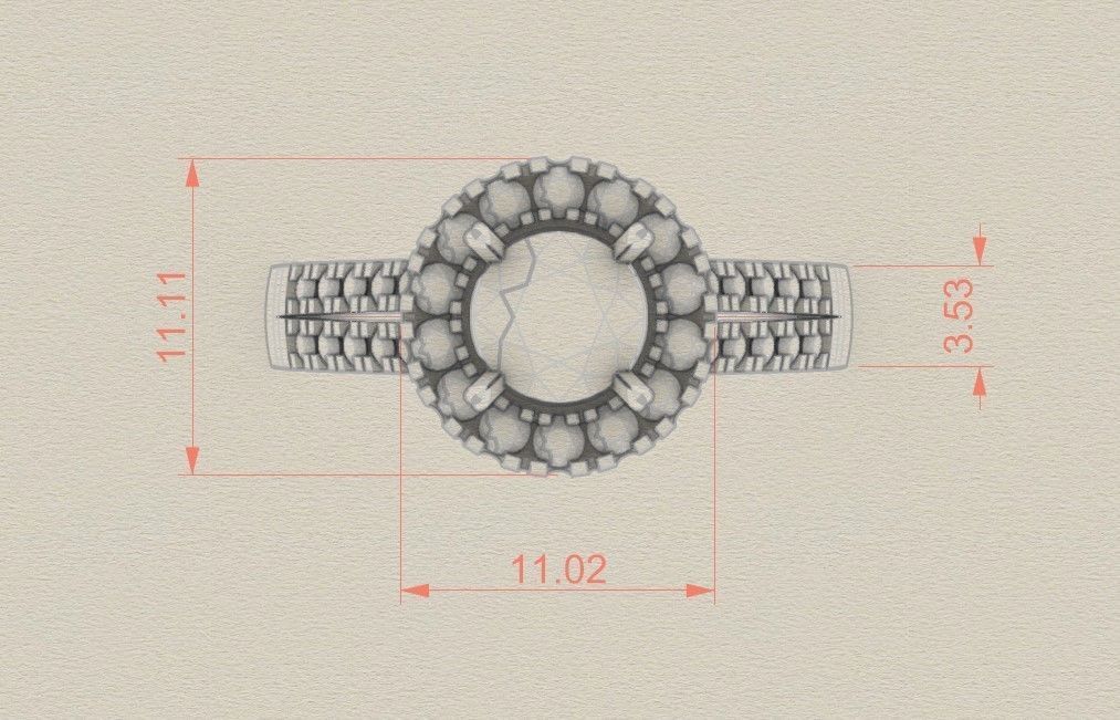 Model 298 Solitaire Ring 6 Half US Size  3D print model_5
