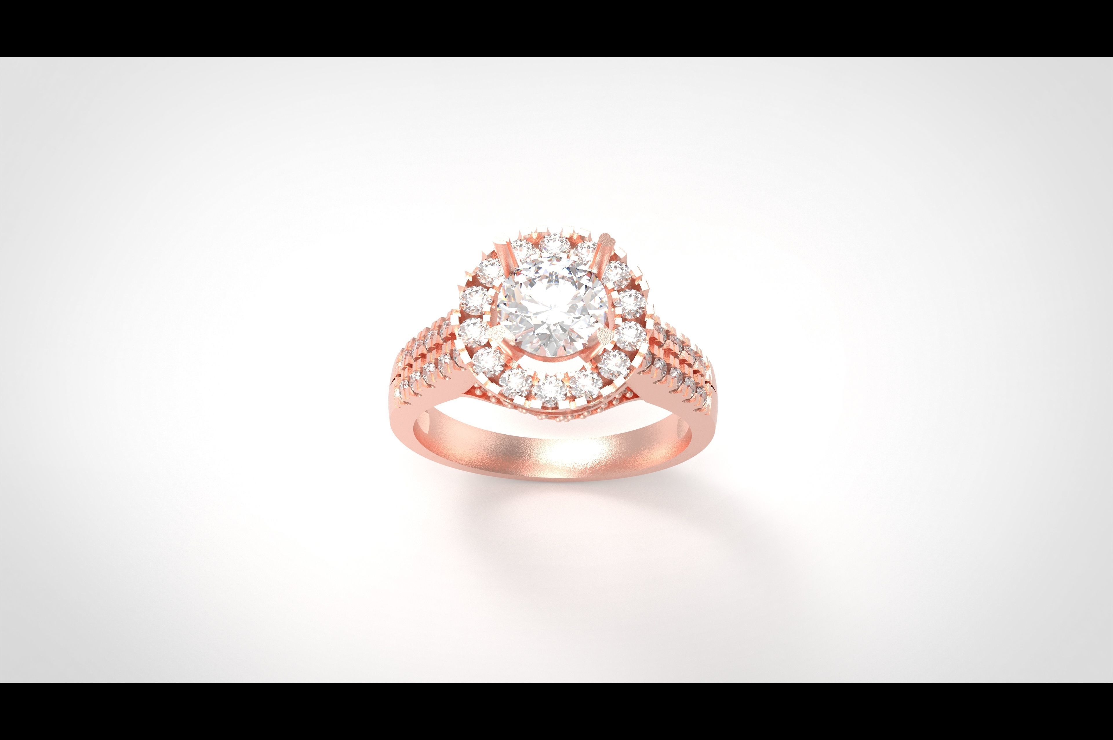 Model 298 Solitaire Ring 6 Half US Size  3D print model_1