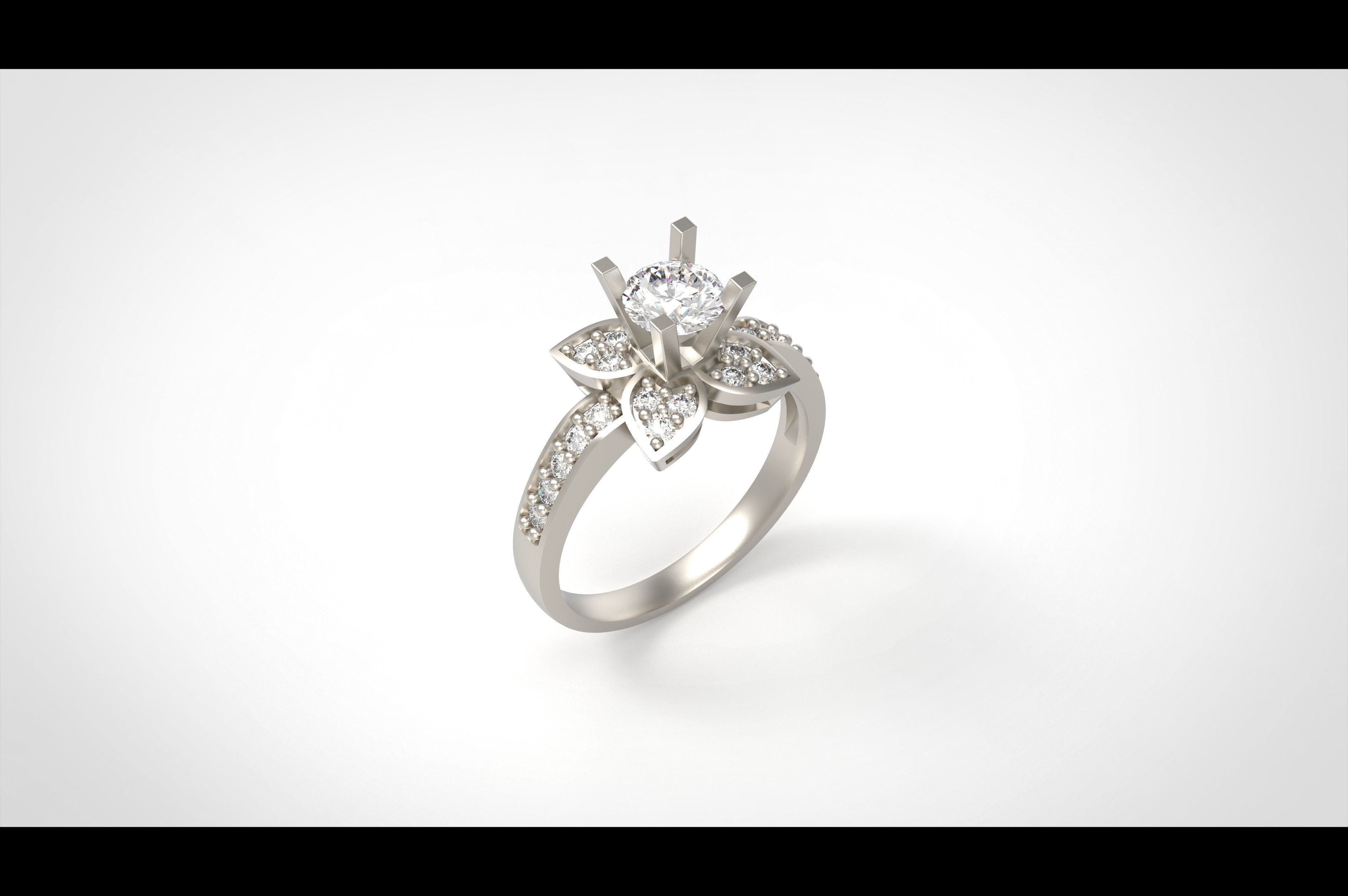 Model 301 Solitaire Ring 6 US Size  3D print model_1