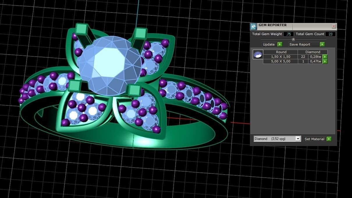 Model 301 Solitaire Ring 6 US Size  3D print model_12