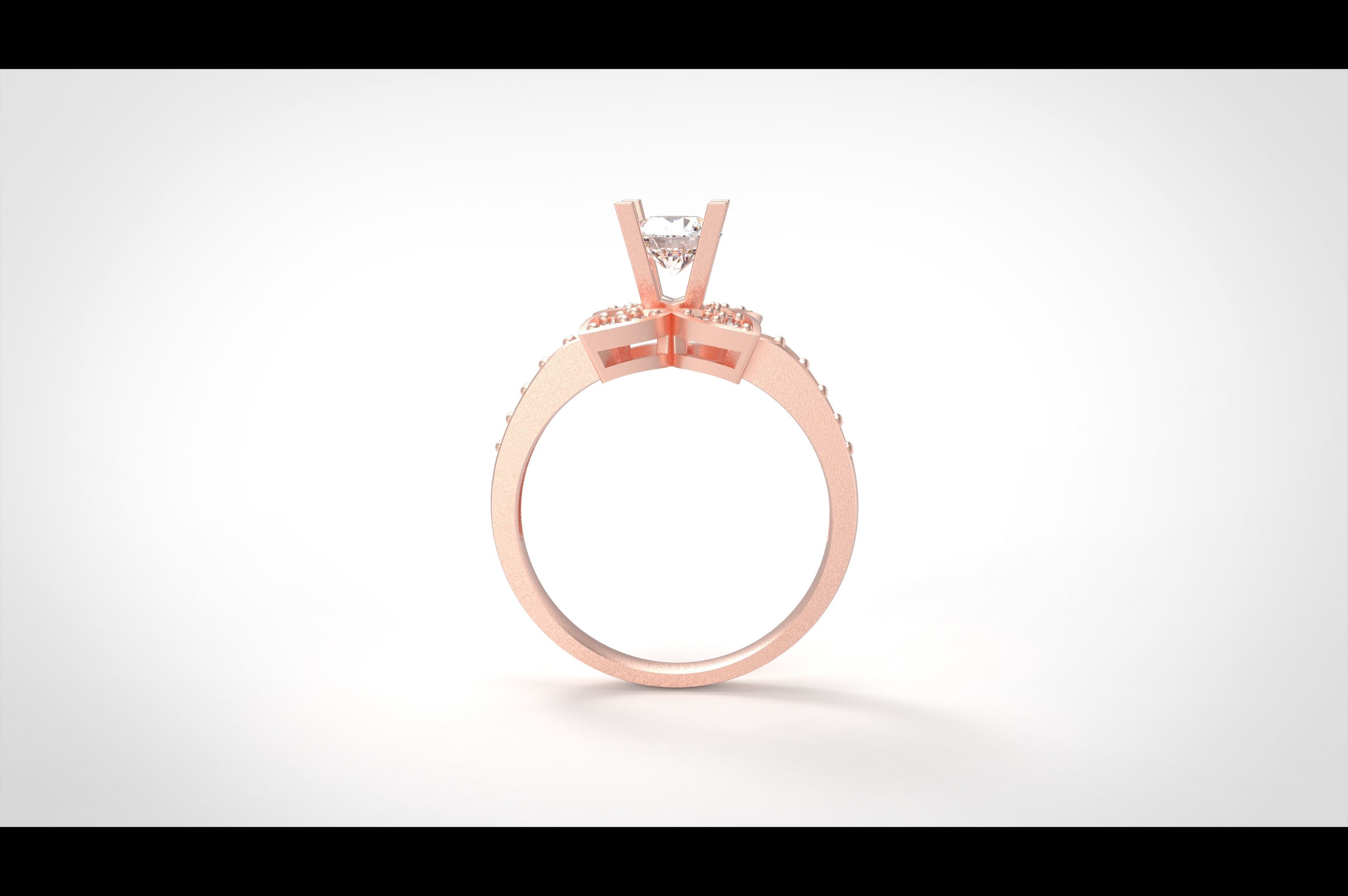 Model 301 Solitaire Ring 6 US Size  3D print model_2
