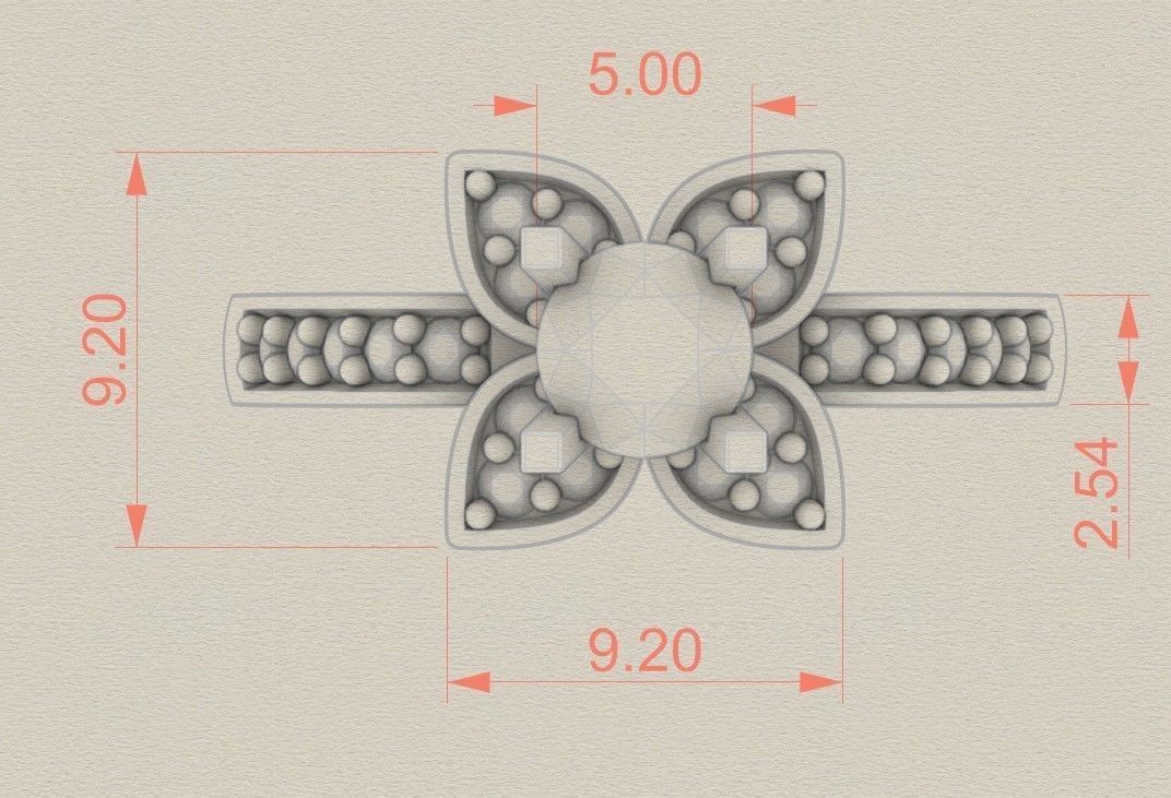 Model 301 Solitaire Ring 6 US Size  3D print model_5