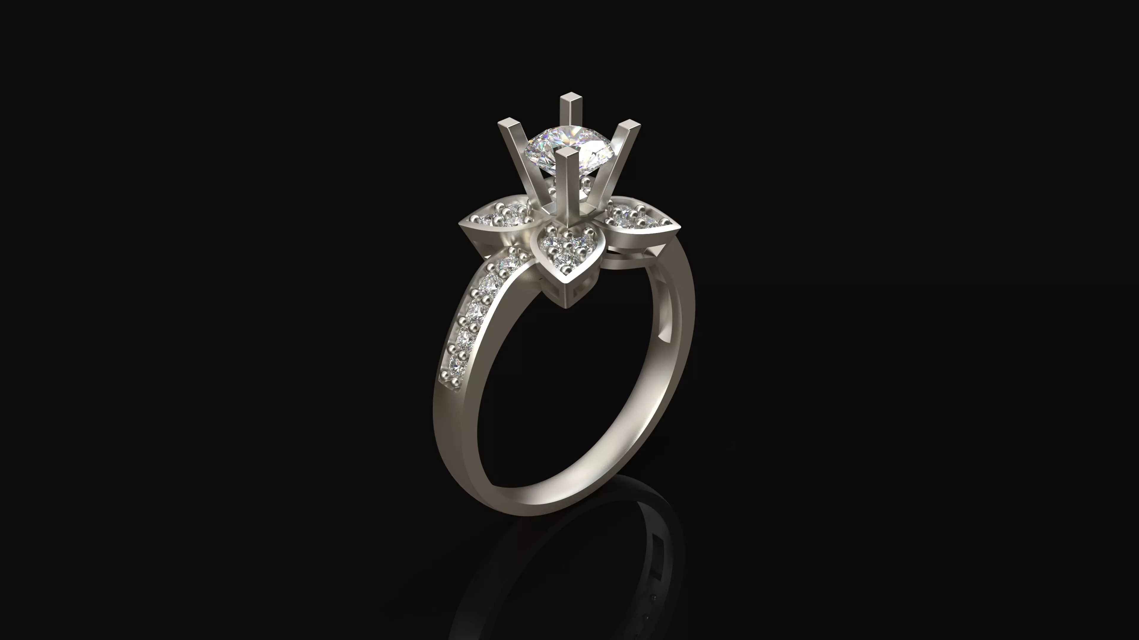 Model 301 Solitaire Ring 6 US Size  3D print model_0