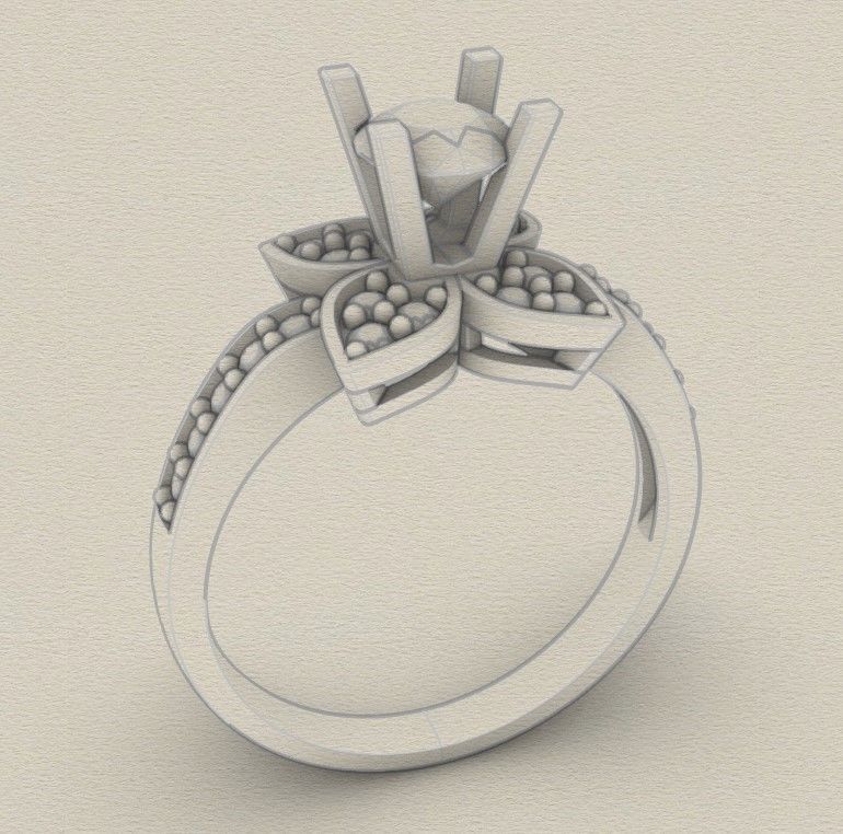 Model 301 Solitaire Ring 6 US Size  3D print model_8
