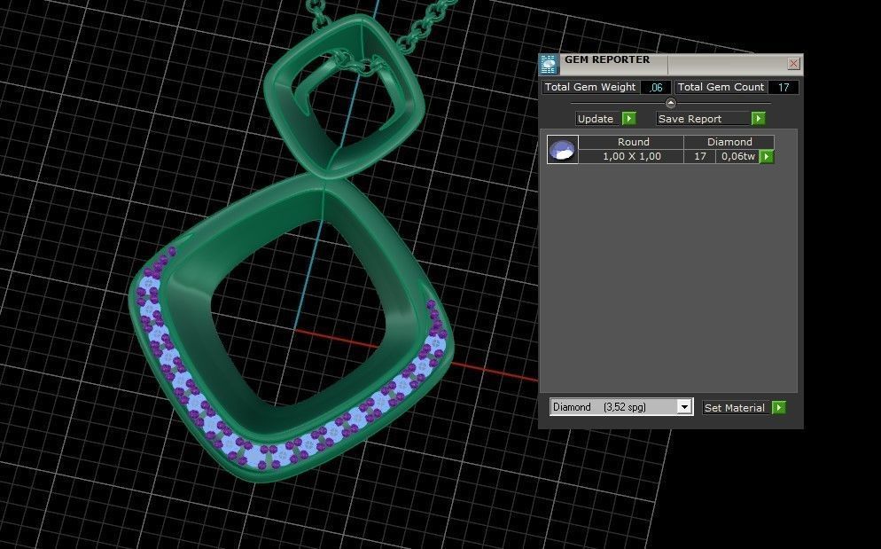 Model 302 Facet Diamond Pendant  3D print model_12