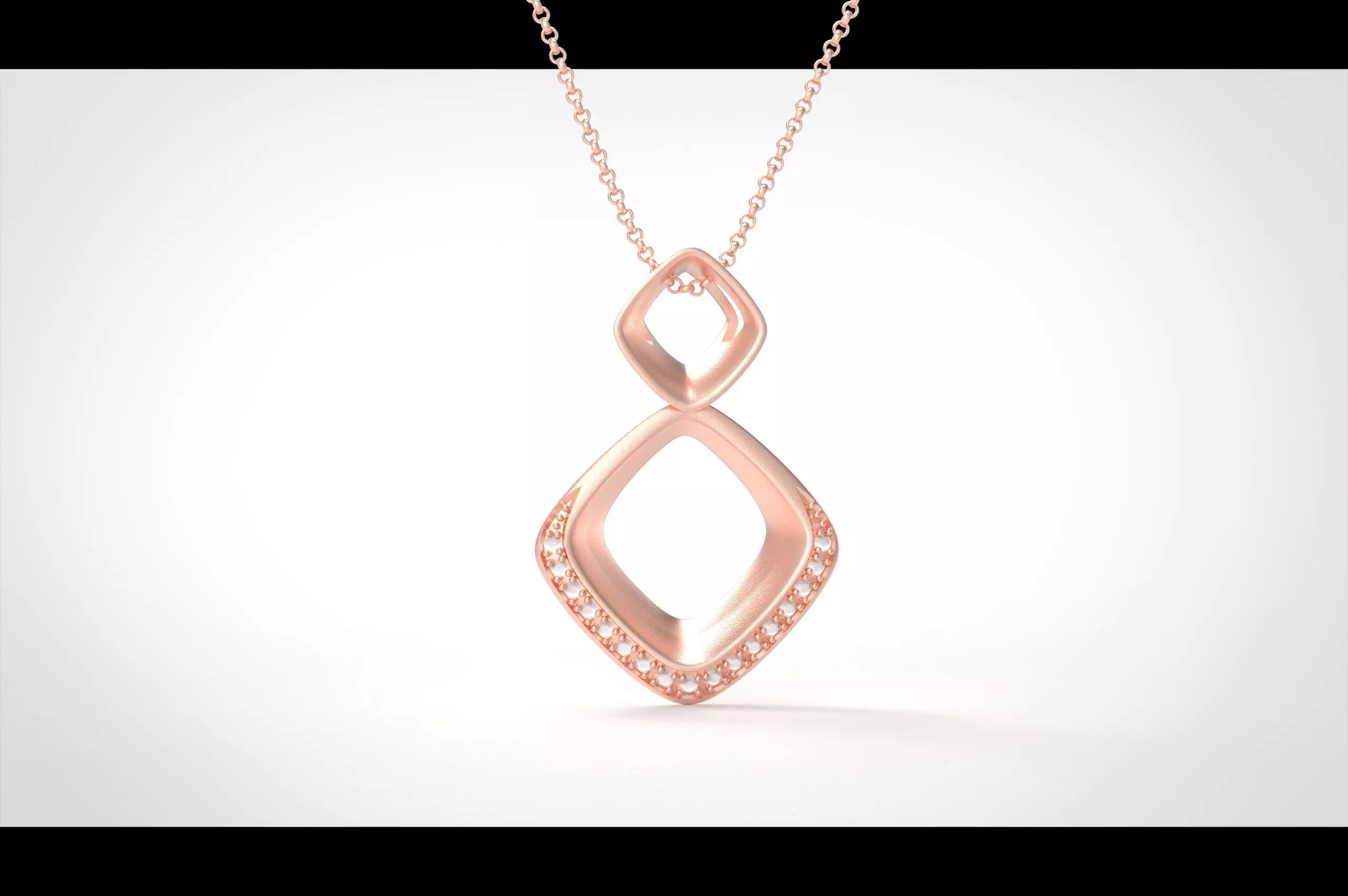Model 302 Facet Diamond Pendant  3D print model_0
