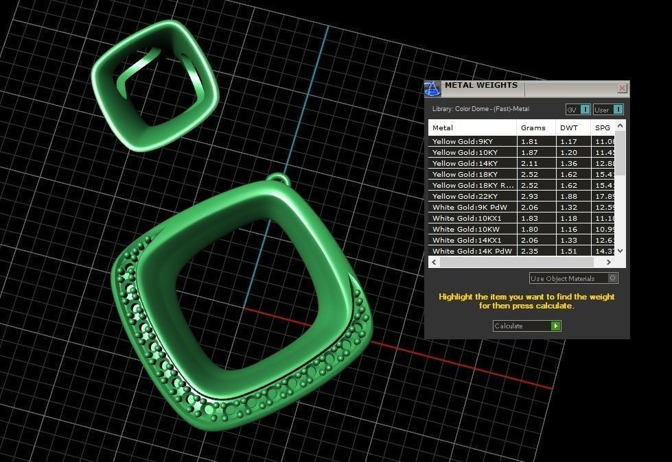 Model 302 Facet Diamond Pendant  3D print model_10