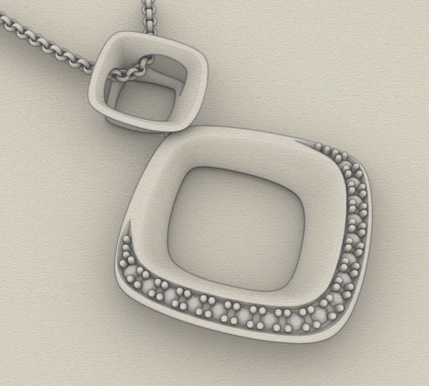 Model 302 Facet Diamond Pendant  3D print model_8