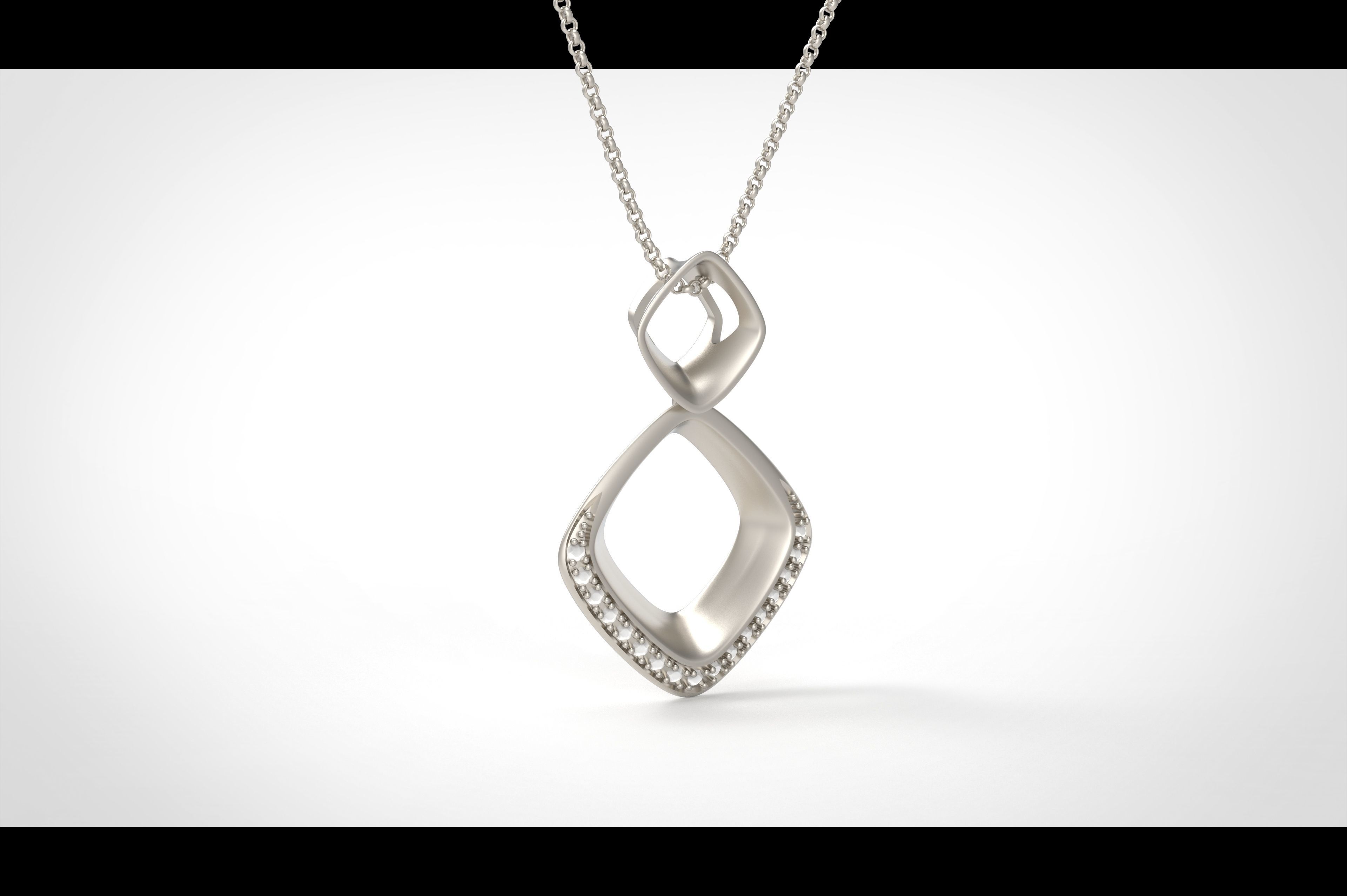 Model 302 Facet Diamond Pendant  3D print model_1