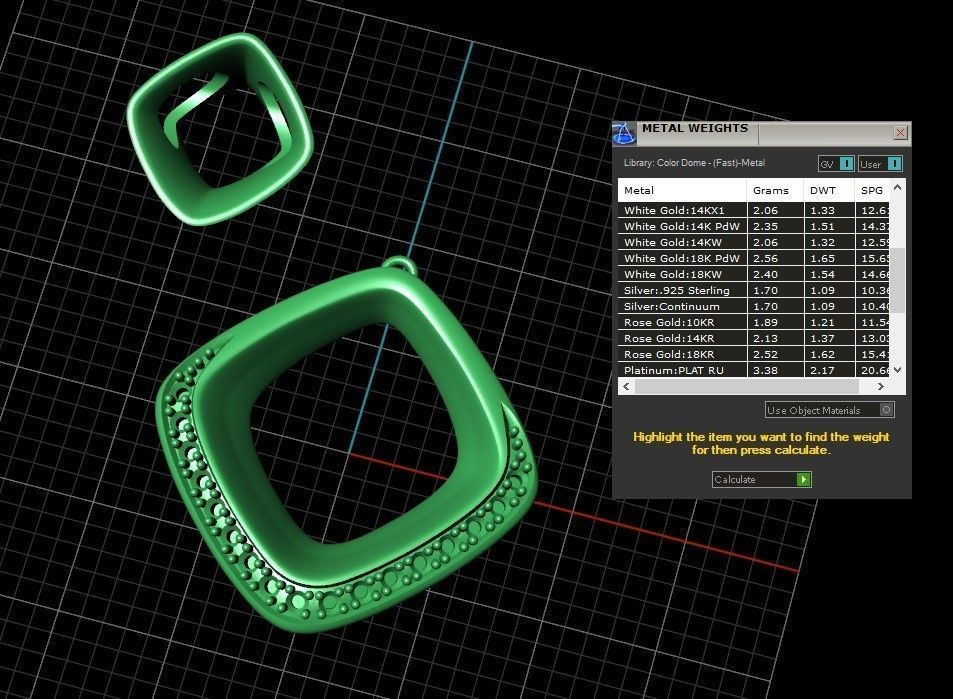 Model 302 Facet Diamond Pendant  3D print model_11