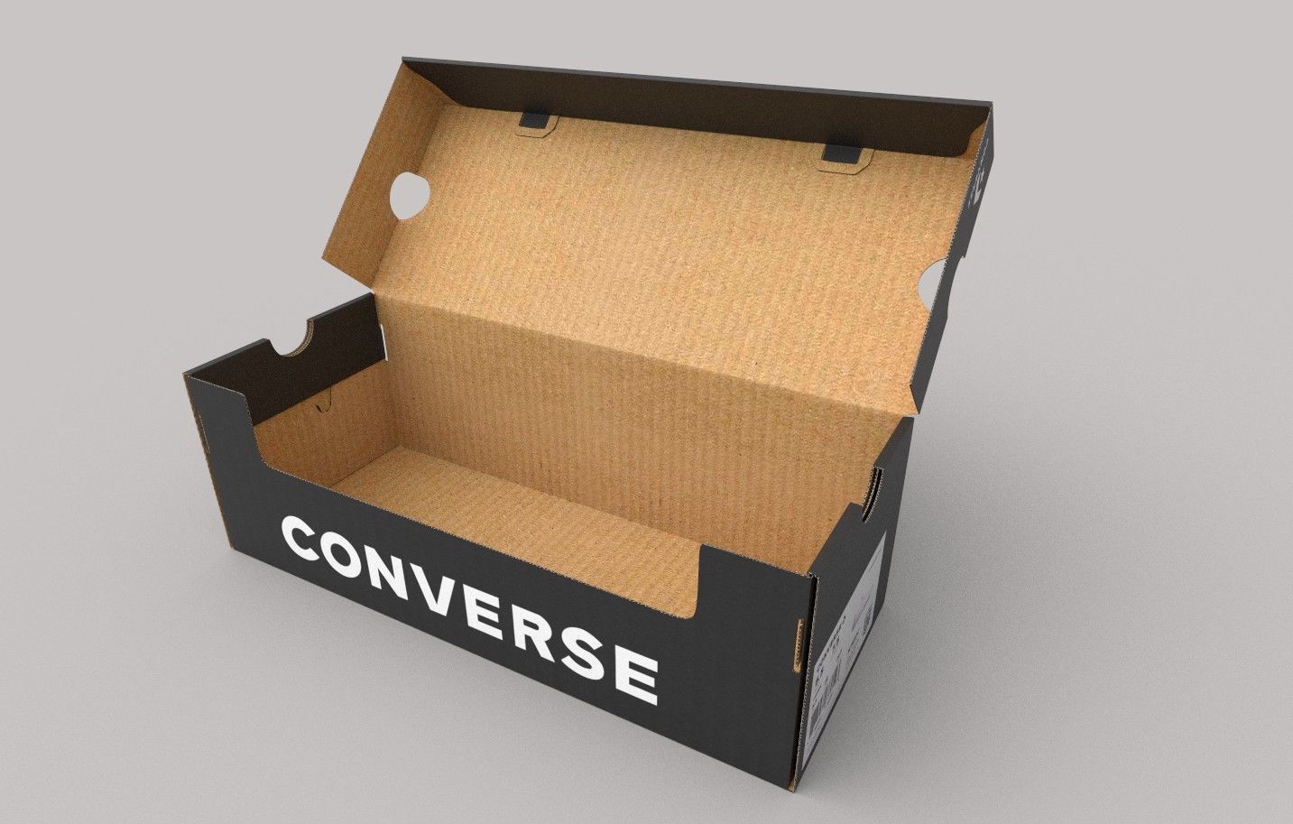 Converse cardboard shoe box Low-poly 3D model_1