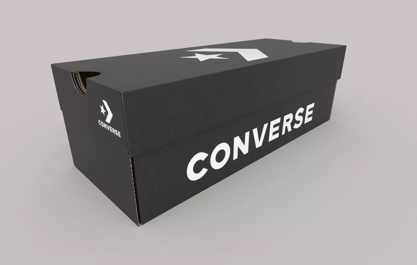 Converse cardboard shoe box Low-poly 3D model_0