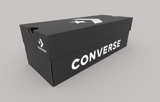 Converse cardboard shoe box Low-poly 3D model