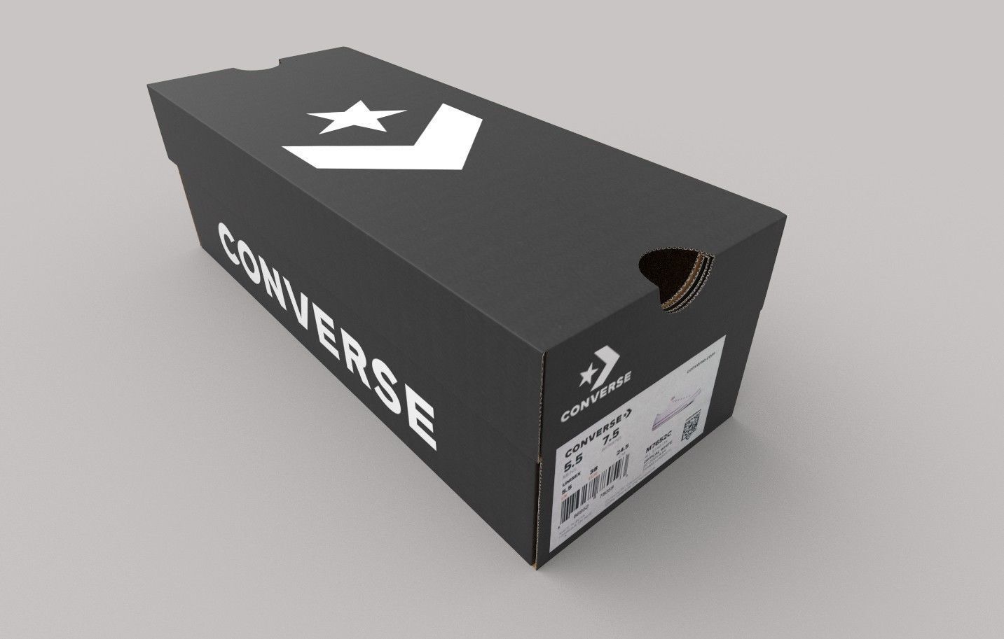 Converse cardboard shoe box Low-poly 3D model_3