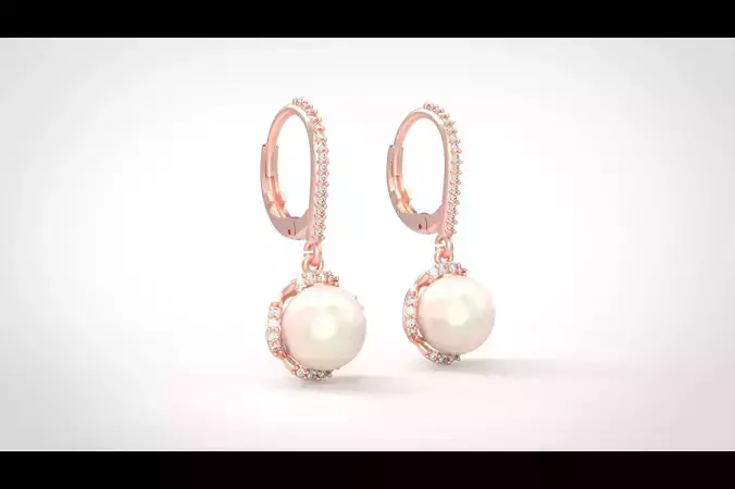 Model 306 Pearl Diamond Earring 