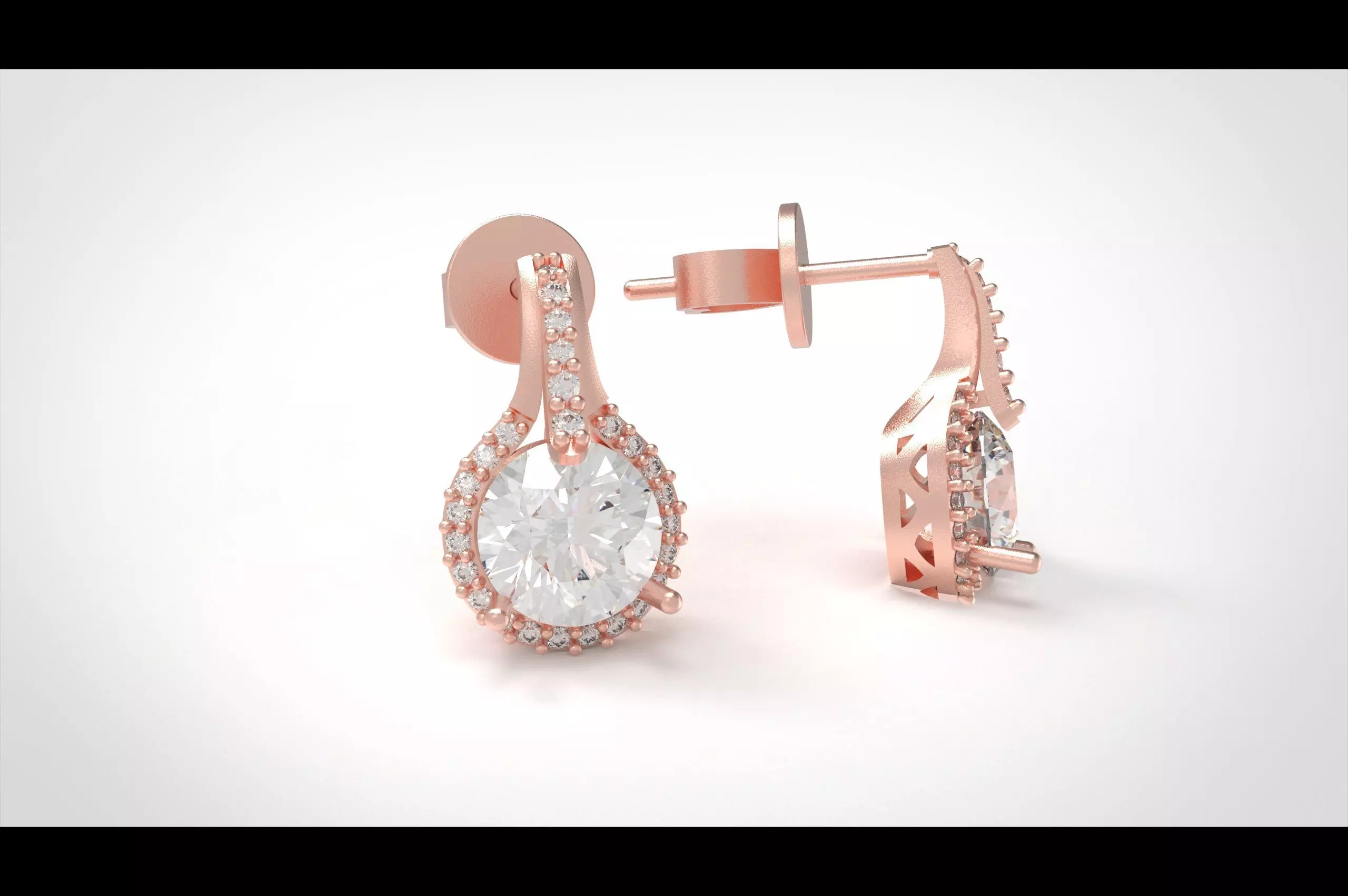 Model 308 Diamond Earring 3D print model