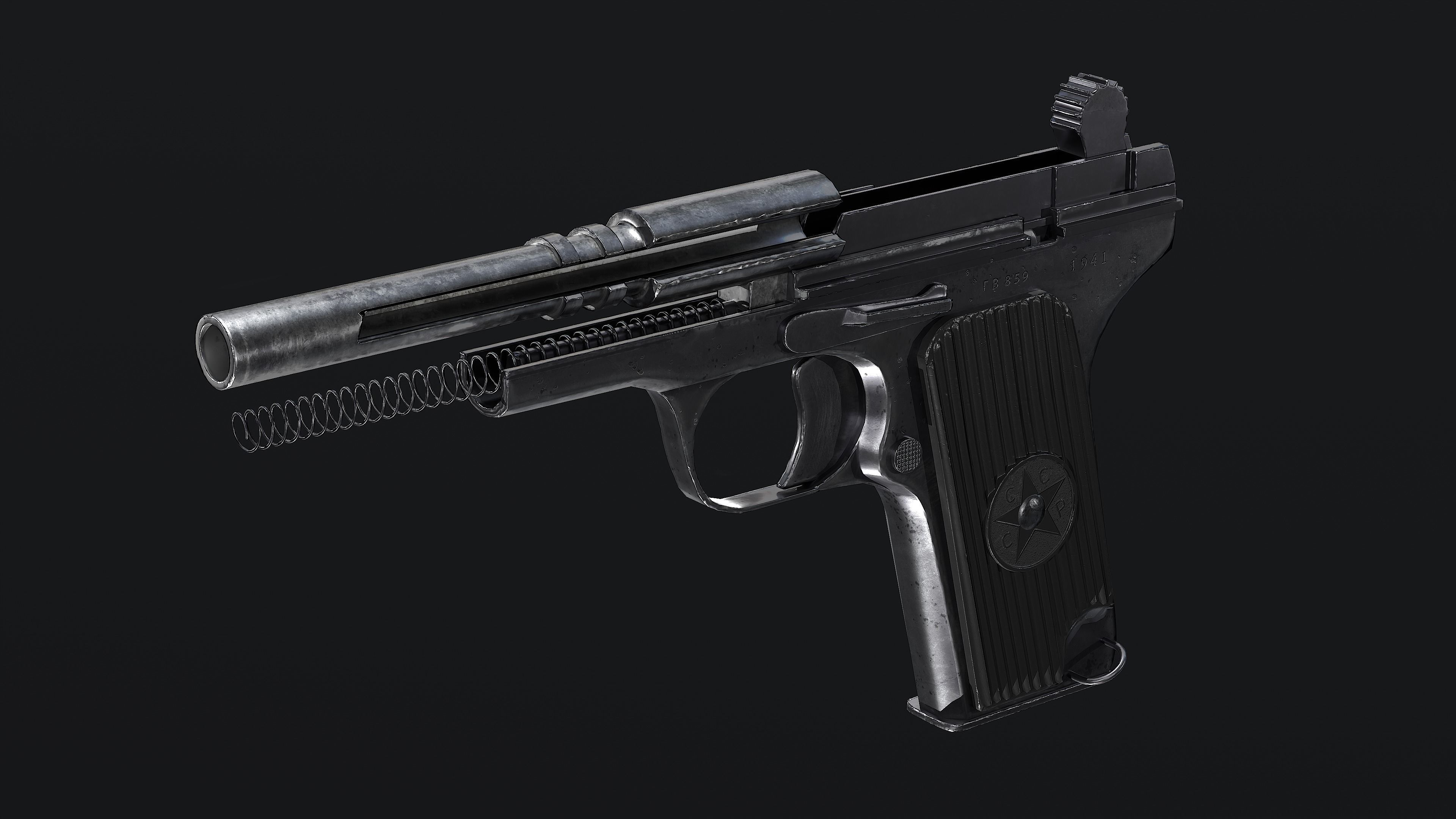 TT-33 pistol magazine Low-poly 3D model_10