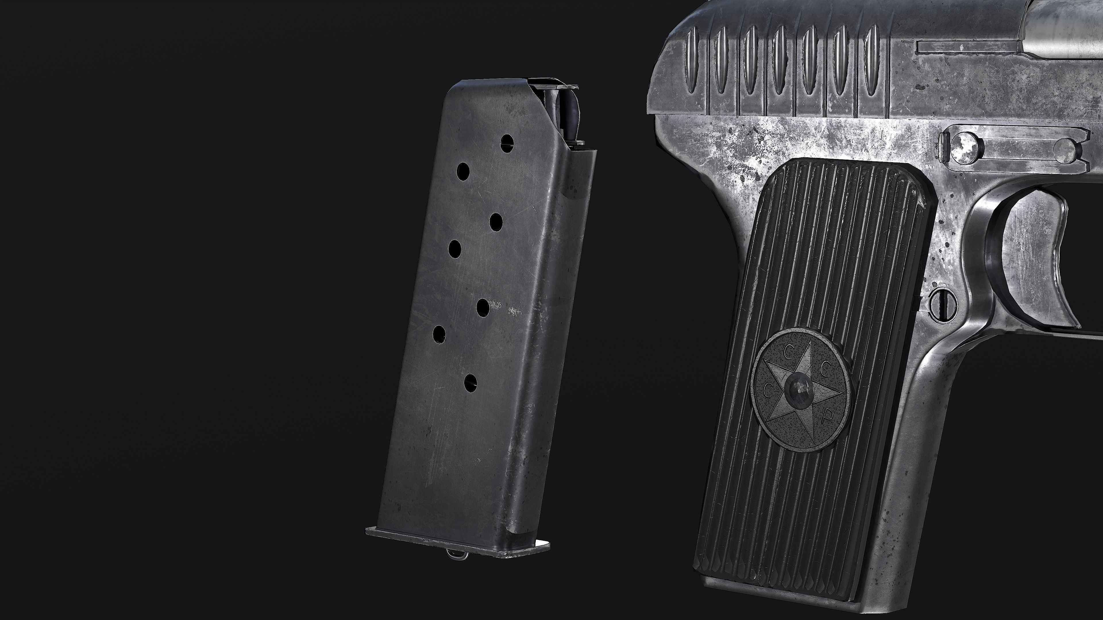 TT-33 pistol magazine Low-poly 3D model_6
