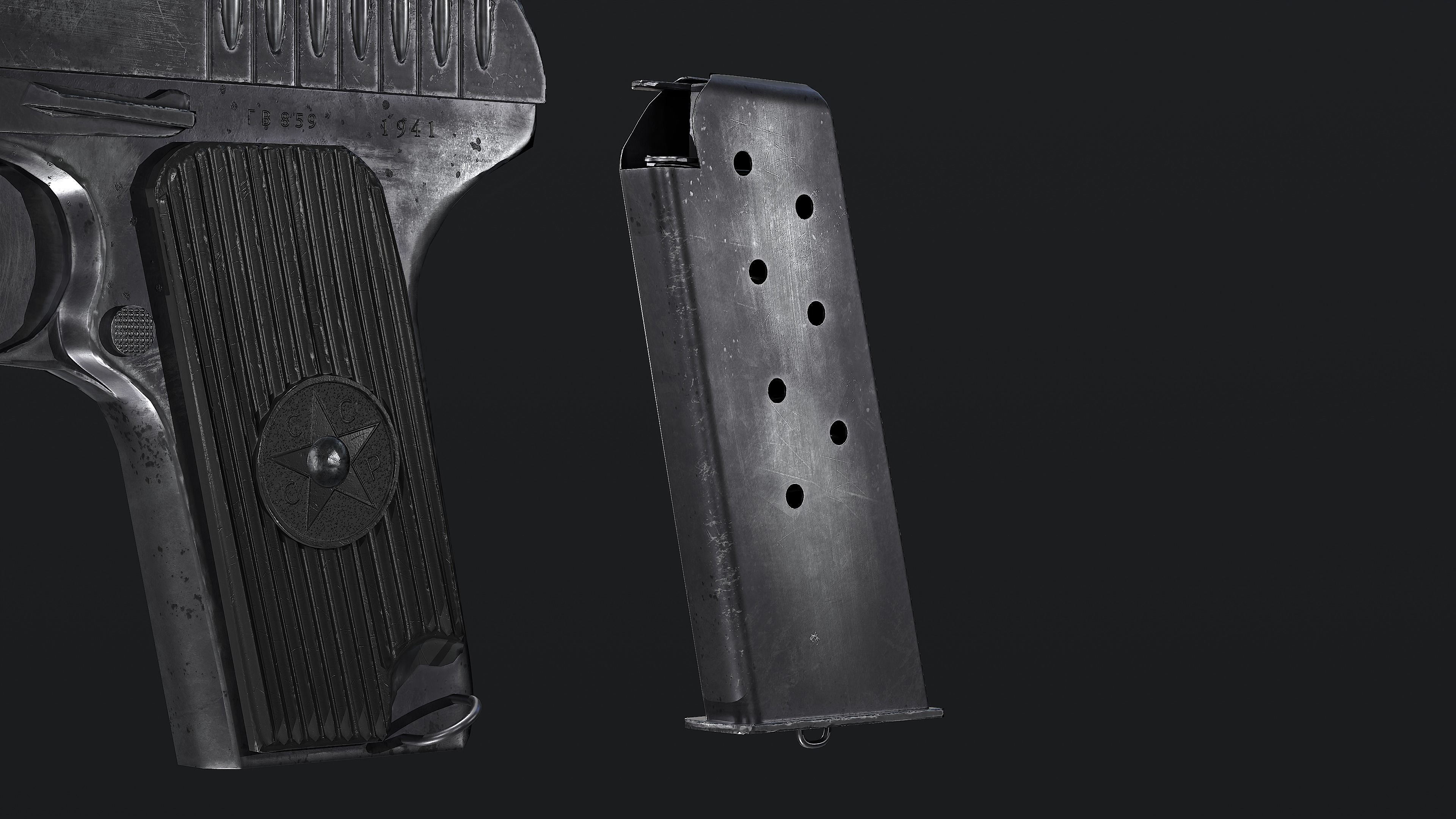 TT-33 pistol magazine Low-poly 3D model_5
