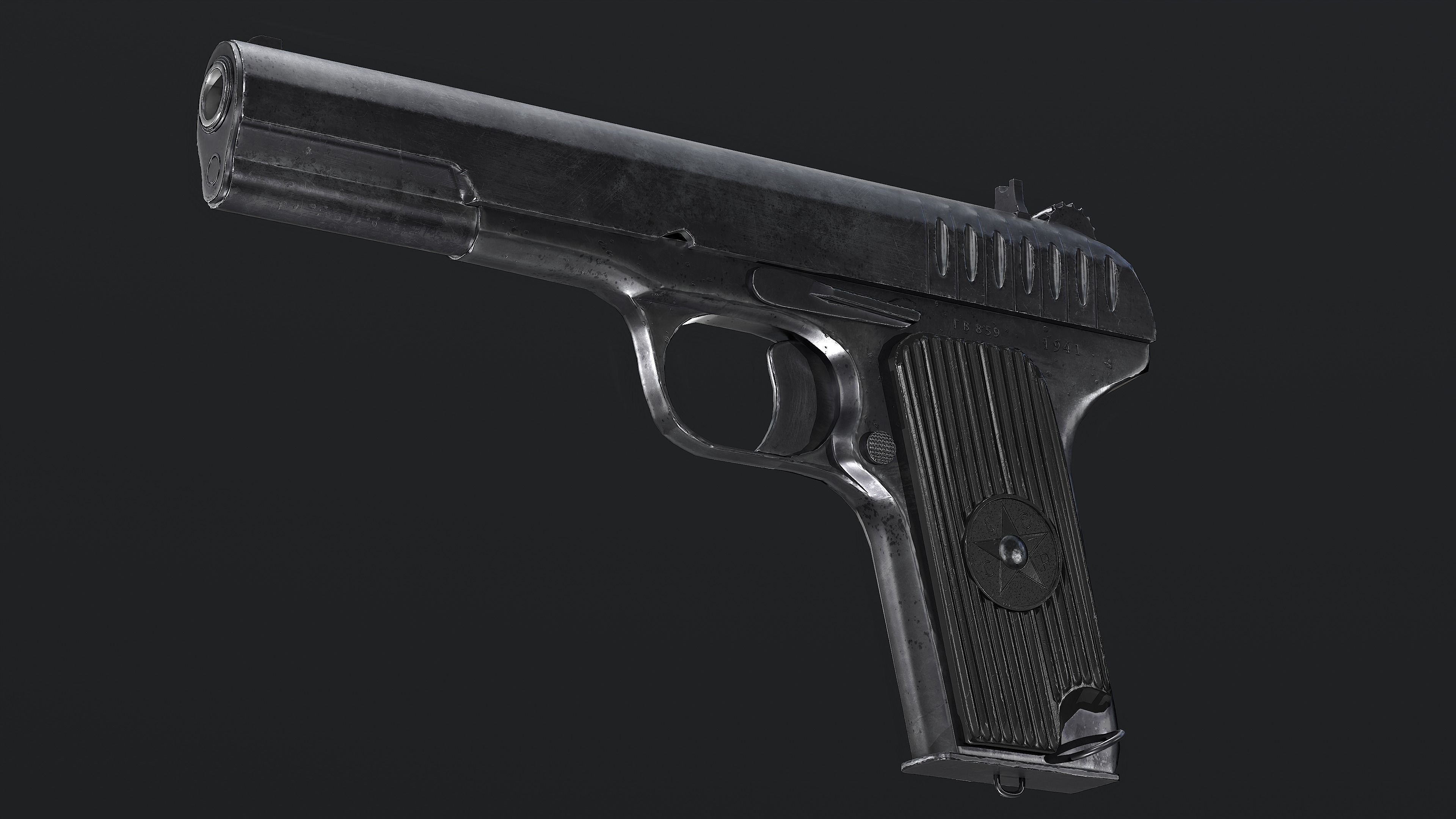 TT-33 pistol magazine Low-poly 3D model_1
