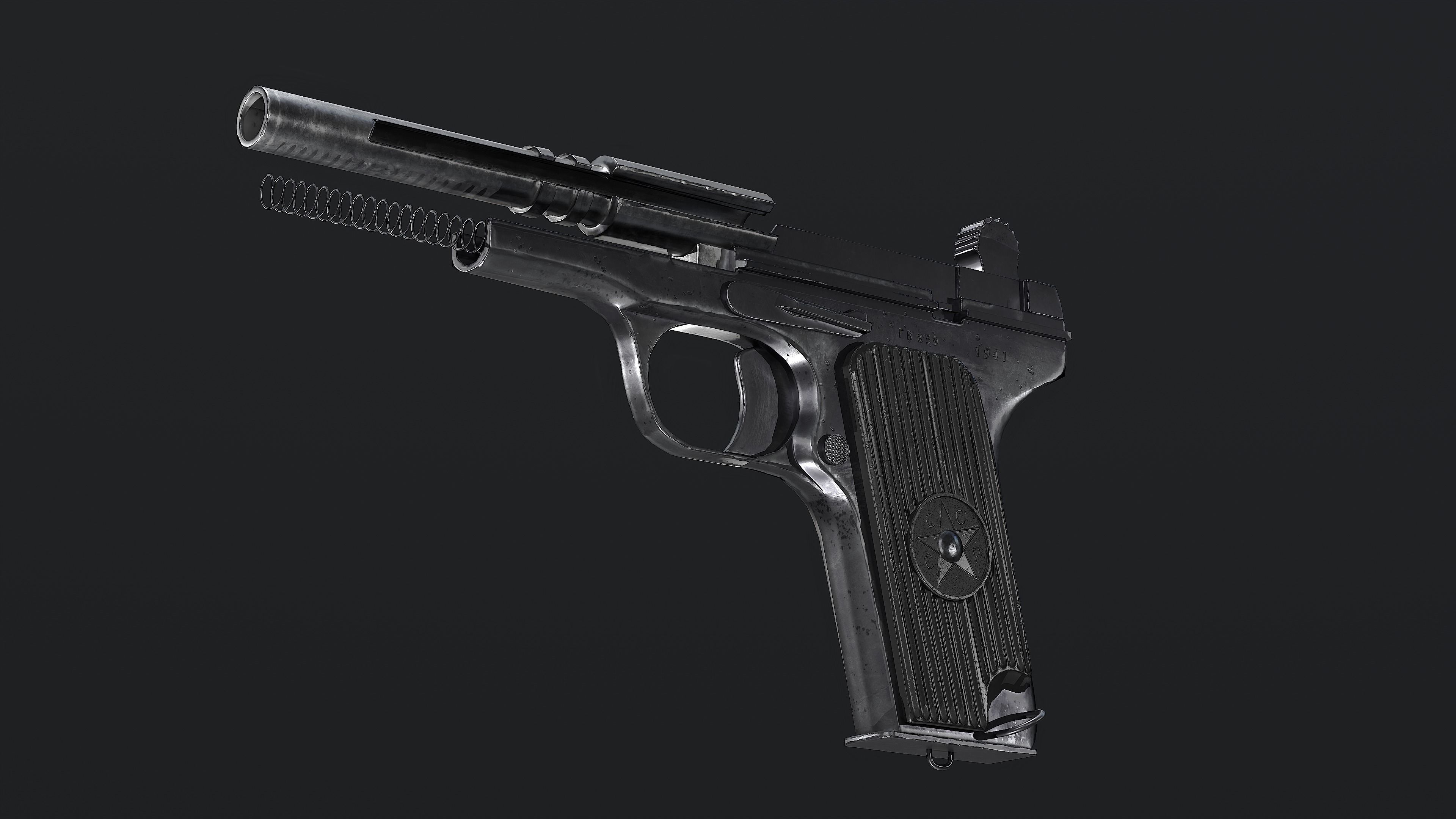 TT-33 pistol magazine Low-poly 3D model_8