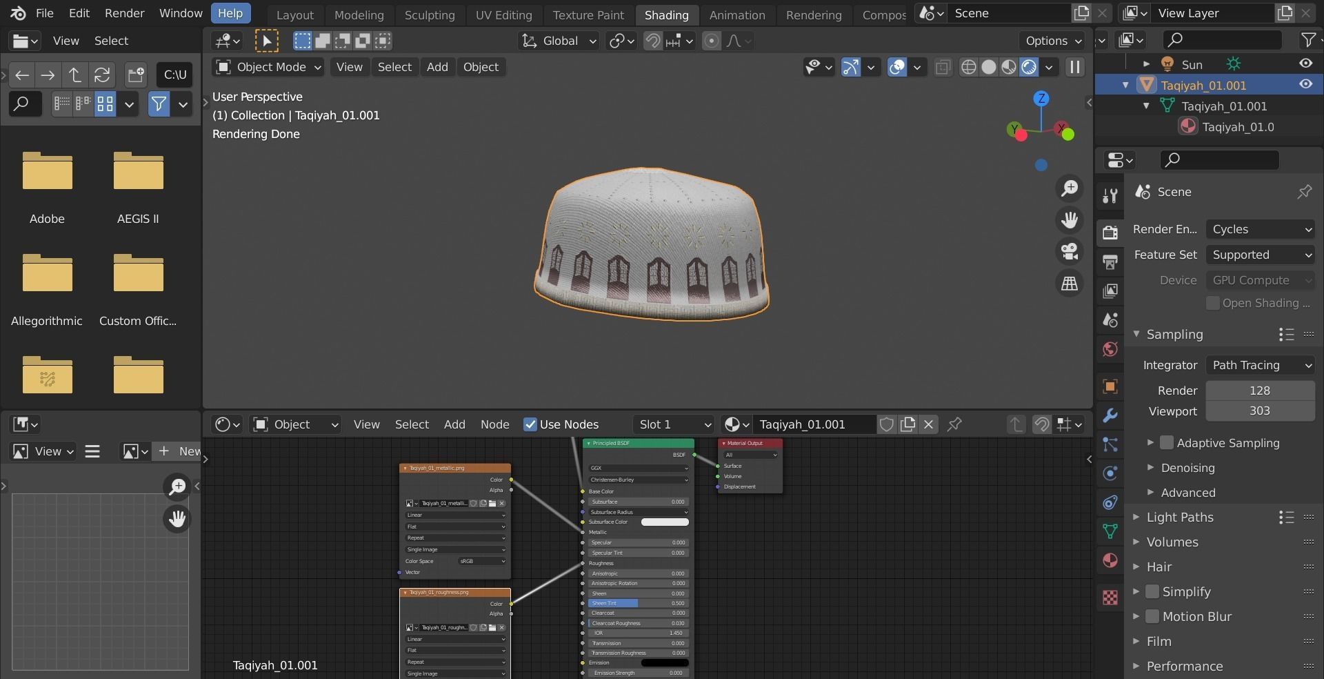Taqiyah-01 mosque with dome Low-poly 3D model_5
