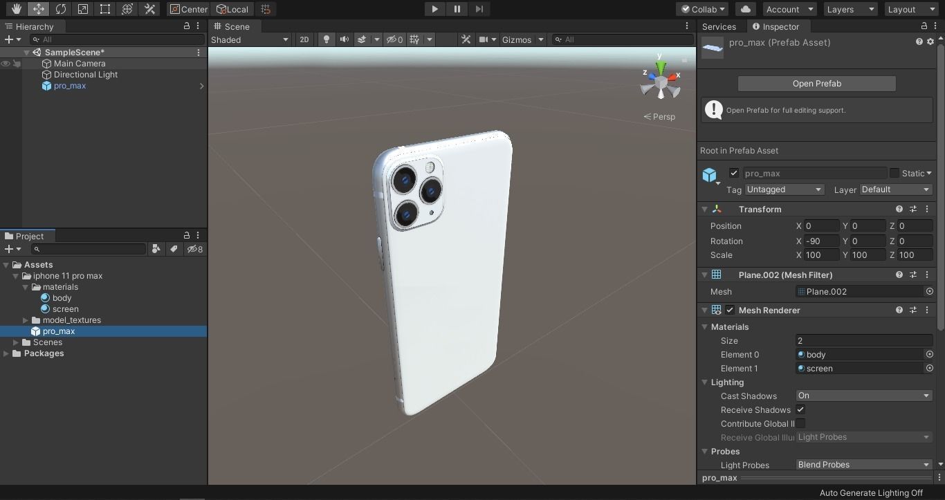 2020 Apple Iphone 11 pro max Low-poly 3D model_12