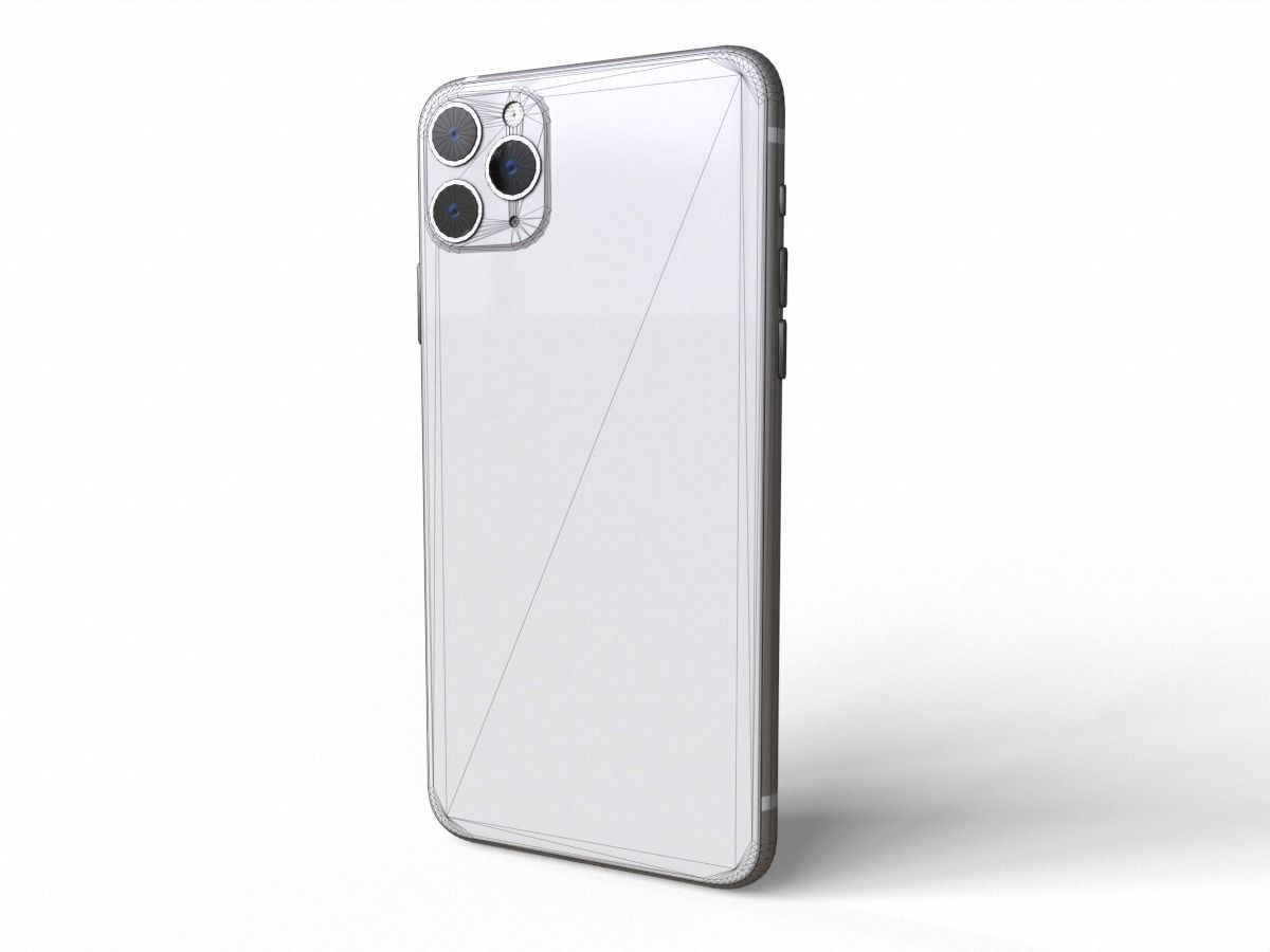 2020 Apple Iphone 11 pro max Low-poly 3D model_8