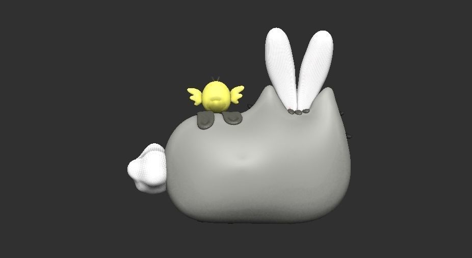 Pusheen cat EASTER BUNNY 3D print model_4