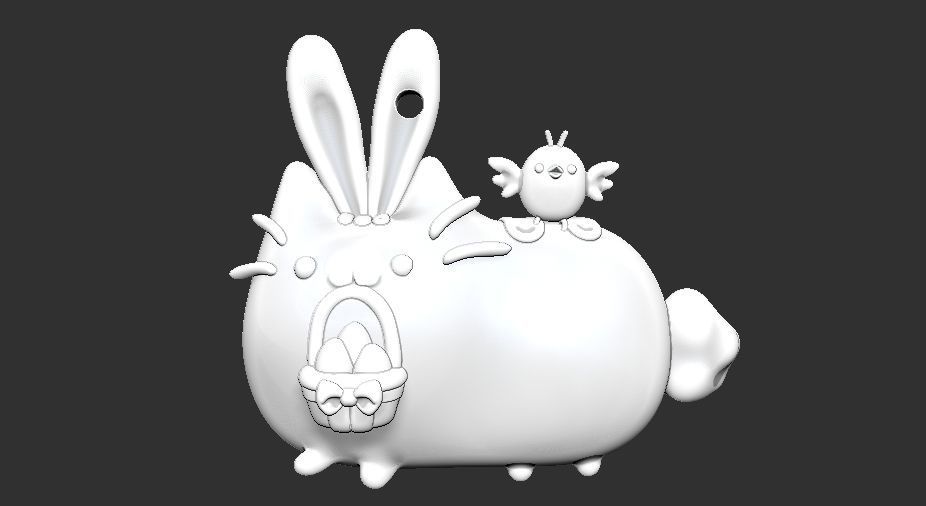 Pusheen cat EASTER BUNNY 3D print model_6