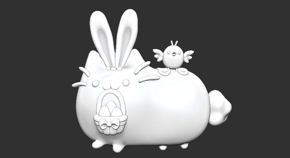 Pusheen cat EASTER BUNNY 3D print model_7
