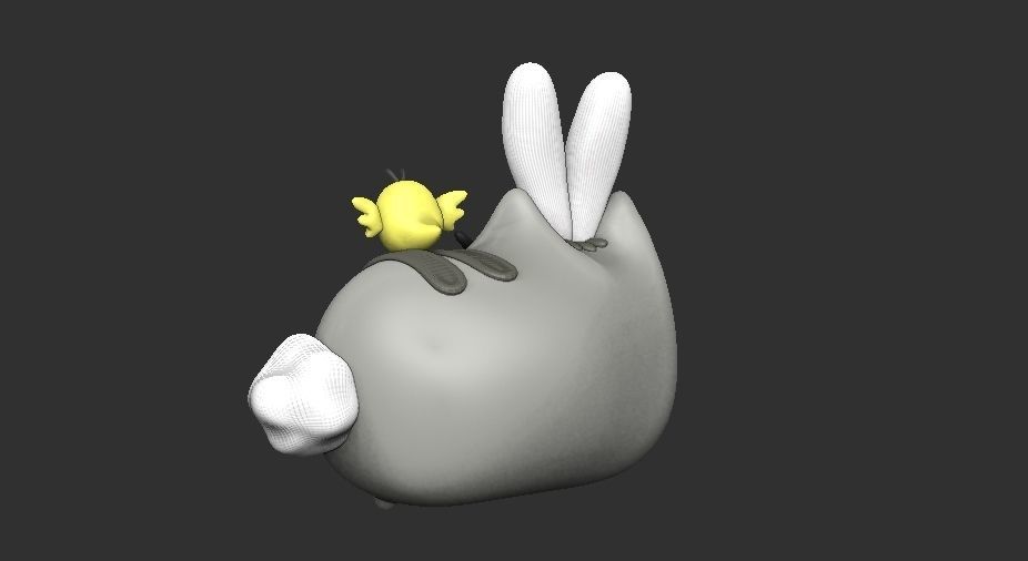 Pusheen cat EASTER BUNNY 3D print model_3