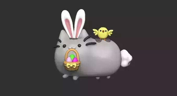 Pusheen cat EASTER BUNNY 3D print model