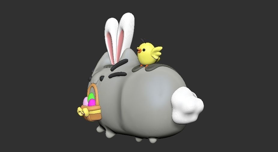 Pusheen cat EASTER BUNNY 3D print model_2