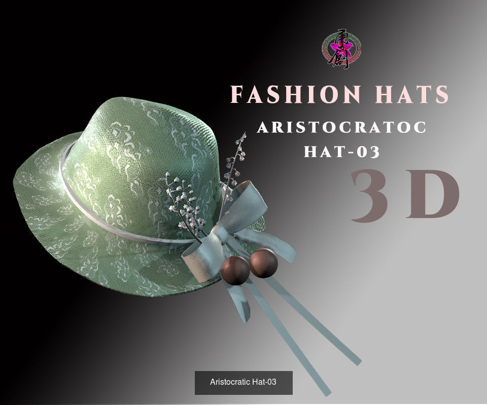 Fashion Hats World 3D Model Collection_5