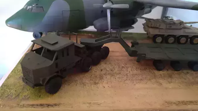 Oshkosh M1070 inspired with trailer 3D print model