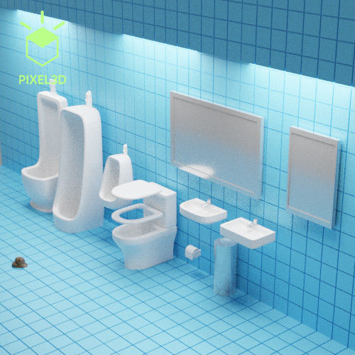 Toilet Diorama PACK 5m-1 3D print model_2