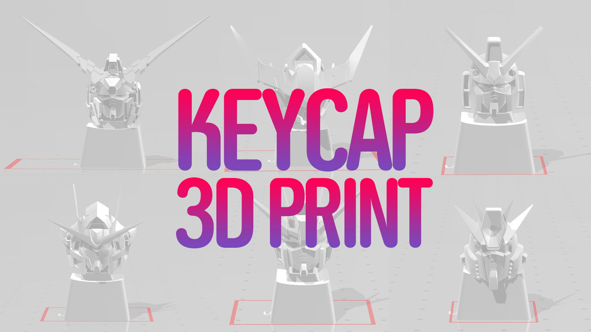 3D Printed KEYCAP 6 in 1 GUNDAM 3D print model_1