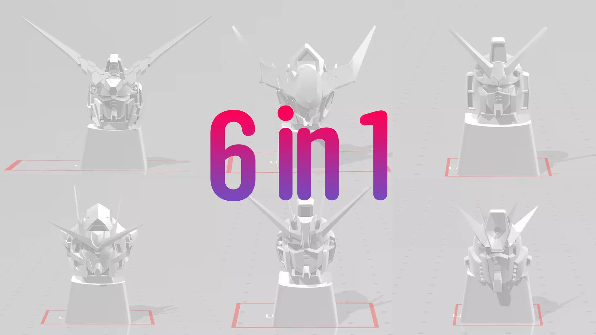 3D Printed KEYCAP 6 in 1 GUNDAM 3D print model_0