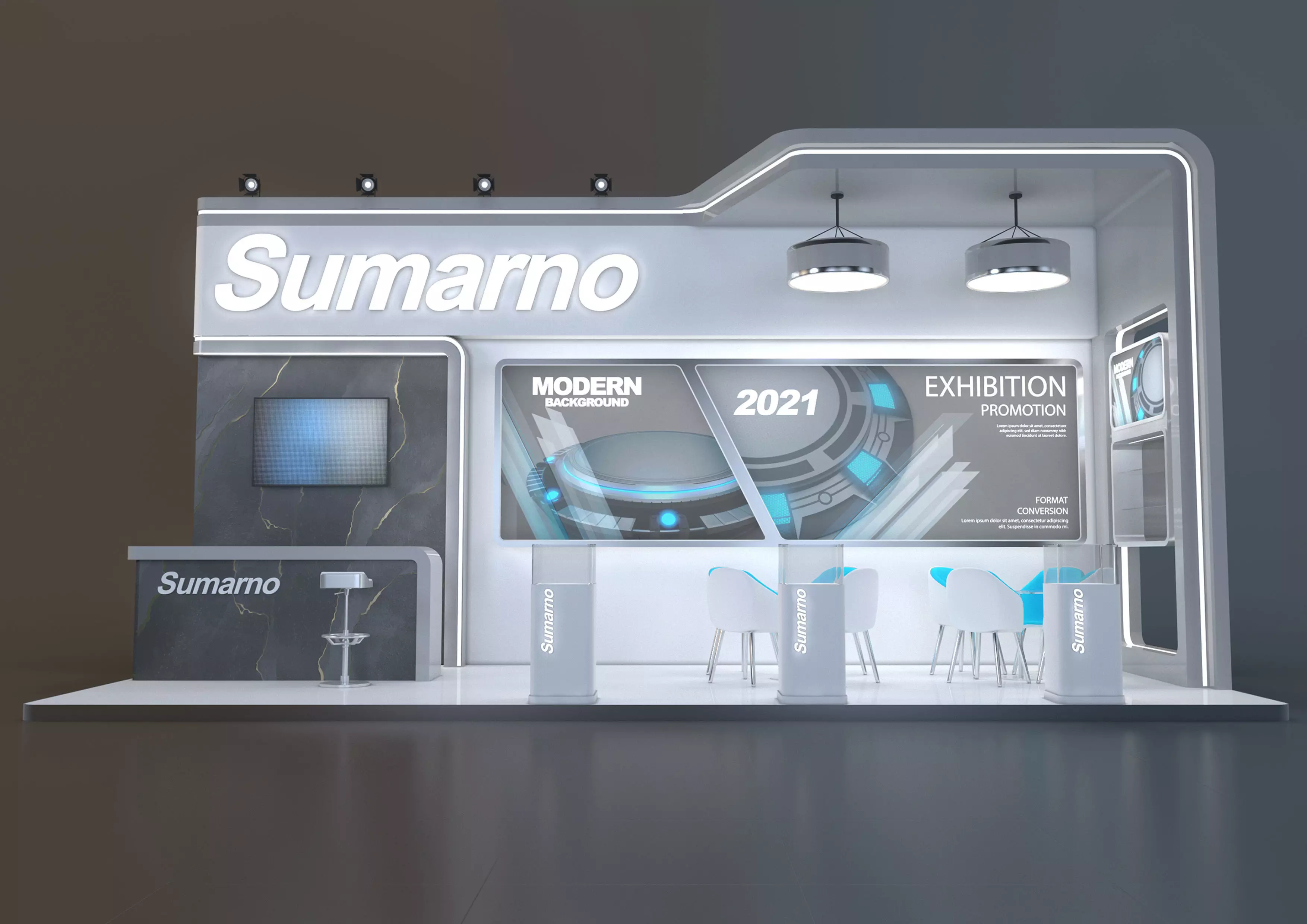 exhibition stand 32 sqm 3D model