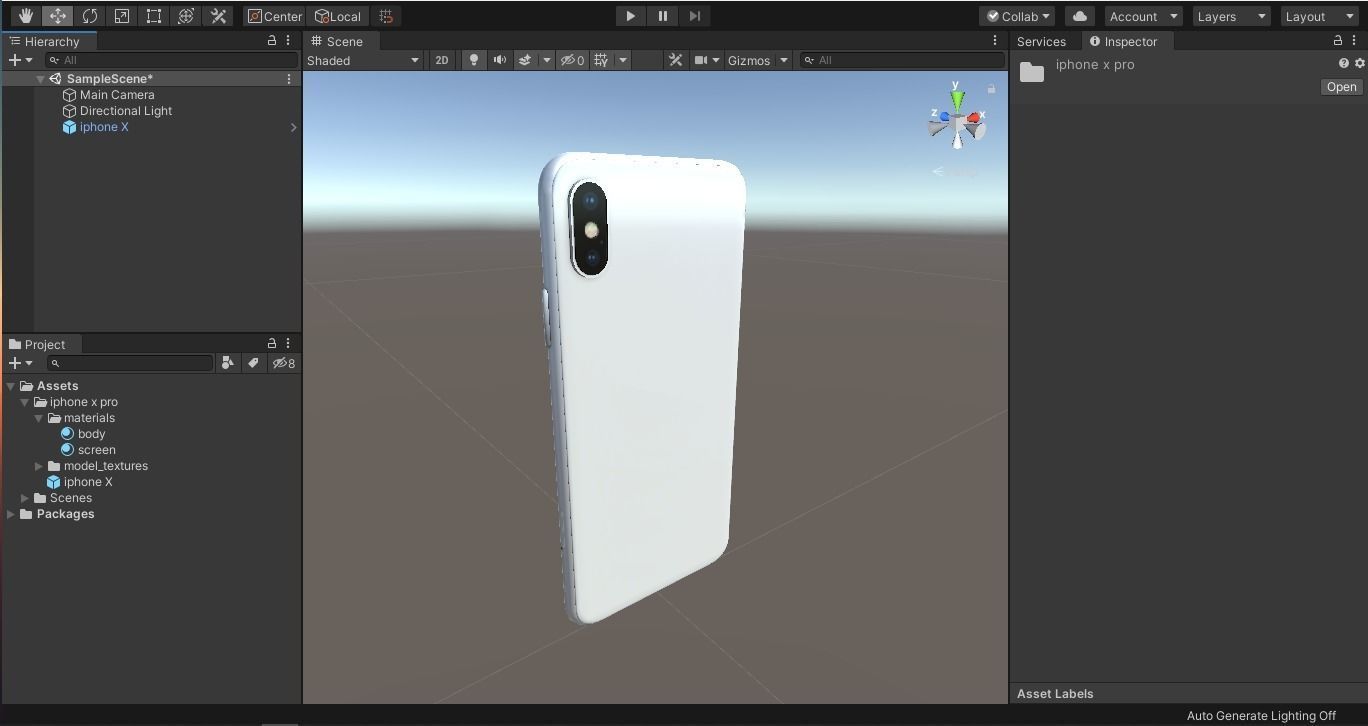 2018 iphone x pro Low-poly 3D model_12