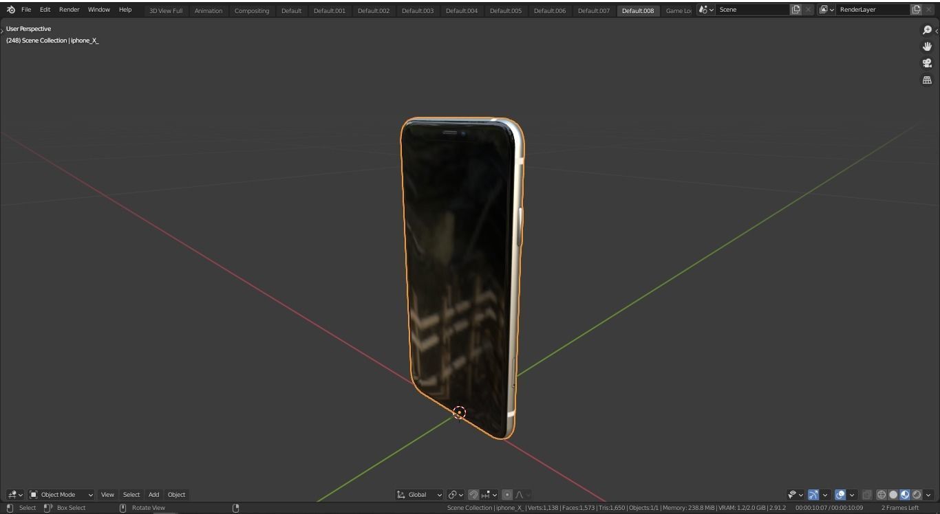 2018 iphone x pro Low-poly 3D model_13