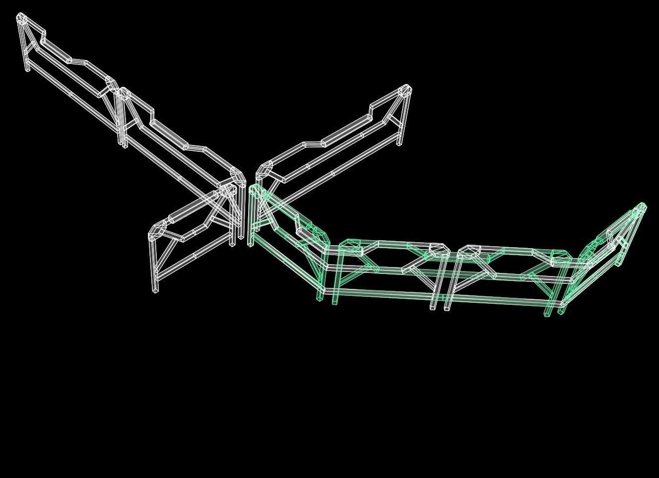 Modular Guardrail - sci fi architectural Low-poly 3D model_14