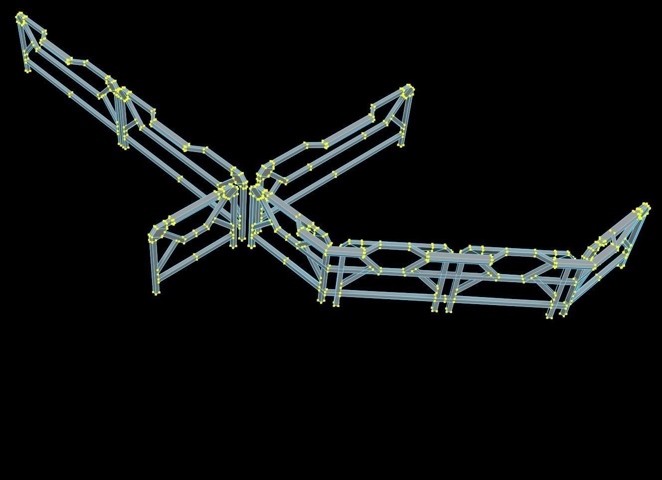 Modular Guardrail - sci fi architectural Low-poly 3D model_6