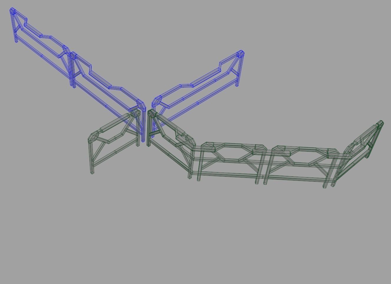 Modular Guardrail - sci fi architectural Low-poly 3D model_13