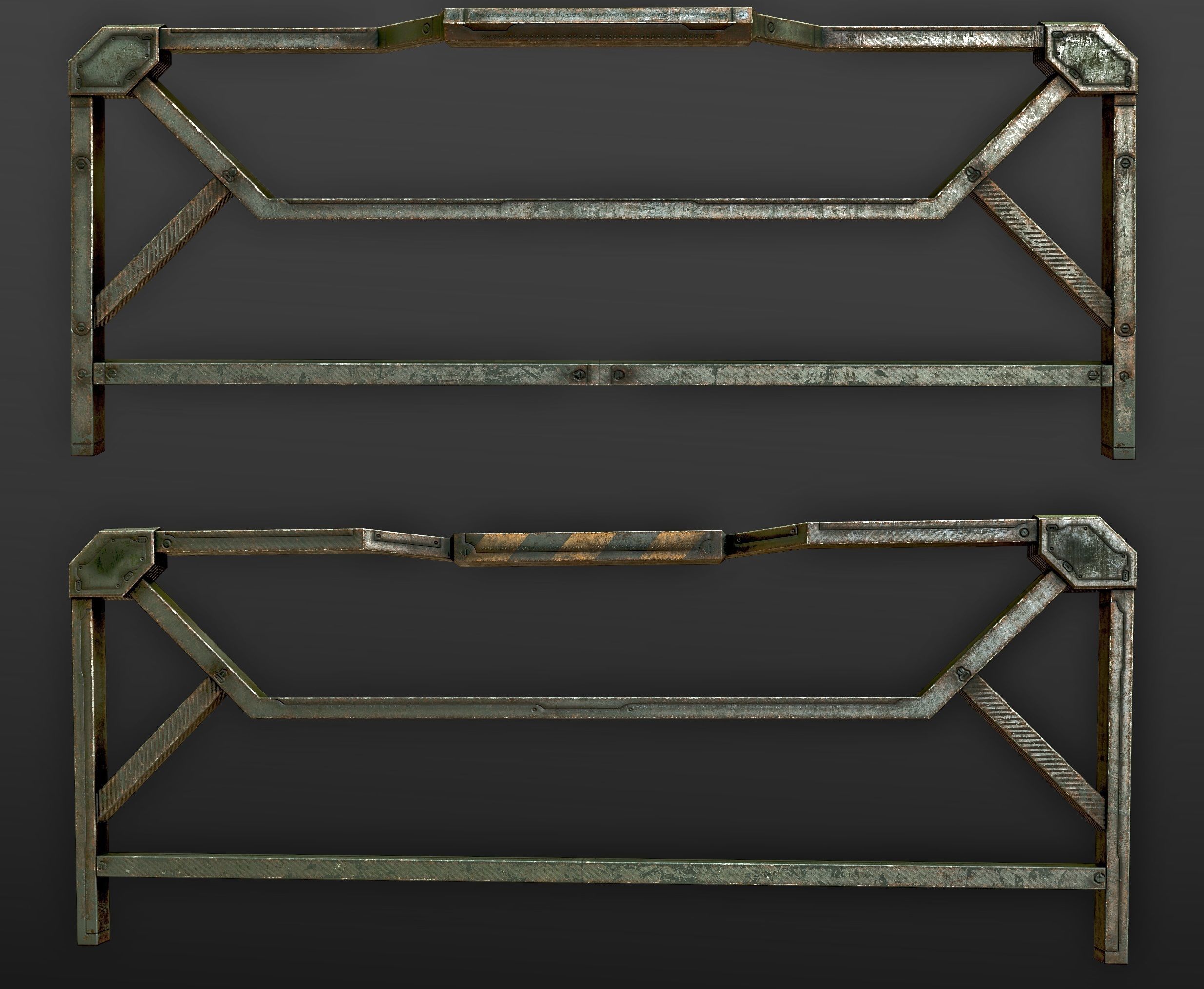 Modular Guardrail - sci fi architectural Low-poly 3D model_5