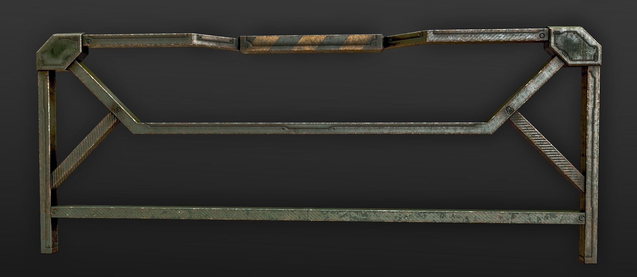 Modular Guardrail - sci fi architectural Low-poly 3D model_9